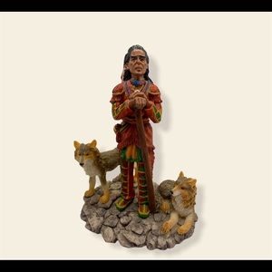 Oung brand resin Native American statue